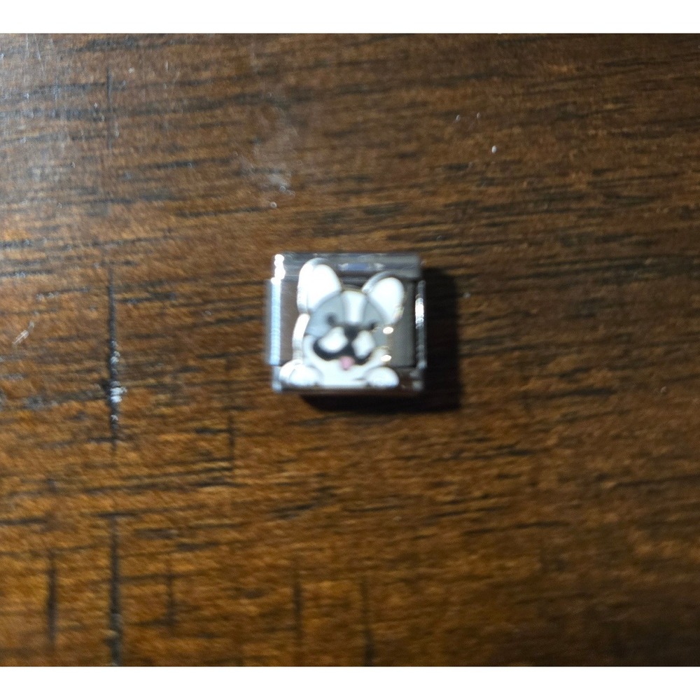 French Bulldog Frenchie Italian‎ Charm Stainless Steel 9mm Modular Link Silver
